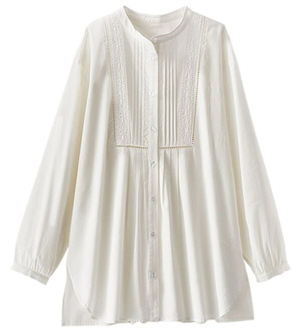 BELLUNA（ベルーナ）の「レース&times;ピンタック使いシャツチュニック（チュニック）」｜詳細画像