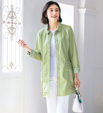 ルフラン（ルフラン）の「ベーシックで華やかな軽量コート（ハーフコート）」