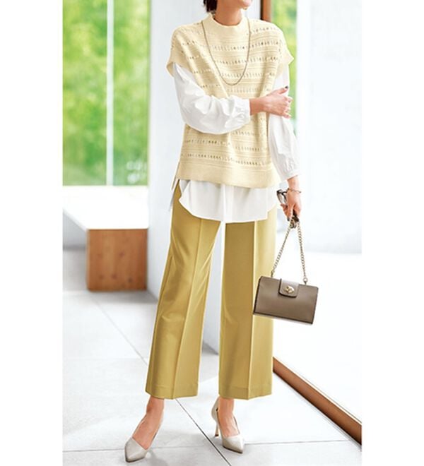 BELLUNA（ベルーナ）の「サマ見え！タック使いワイドパンツ（ワイドパンツ・ガウチョ）」｜詳細画像