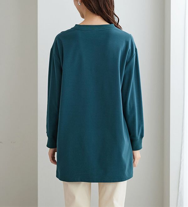 BELLUNA（ベルーナ）の「【快適Ｌａｂ．】ふんわりピーチ起毛切替チュニック（チュニック）」｜詳細画像