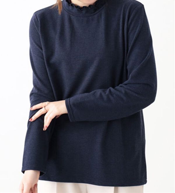 BELLUNA（ベルーナ）の「杢調テレコ素材裾ボタンアンサンブル（アンサンブル）」｜詳細画像