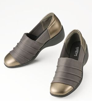 ルフラン（ルフラン）の「ラシーナコンフォート　はっ水ストレッチ４Ｅシューズ（スリッポン）」｜ダークオーク