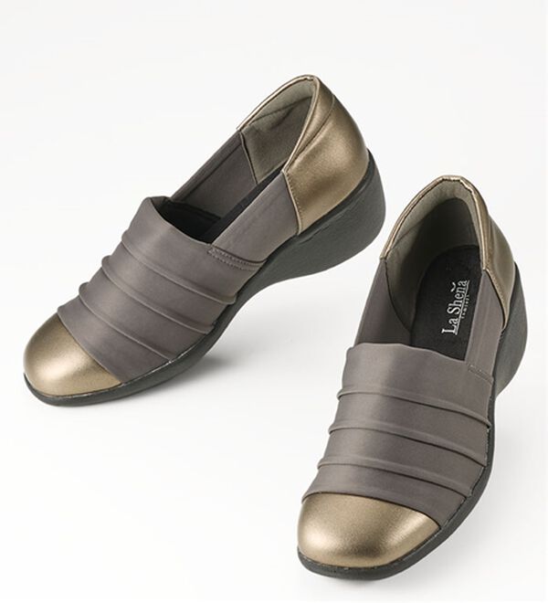 ルフラン（ルフラン）の「ラシーナコンフォート　はっ水ストレッチ４Ｅシューズ（スリッポン）」｜ダークオーク