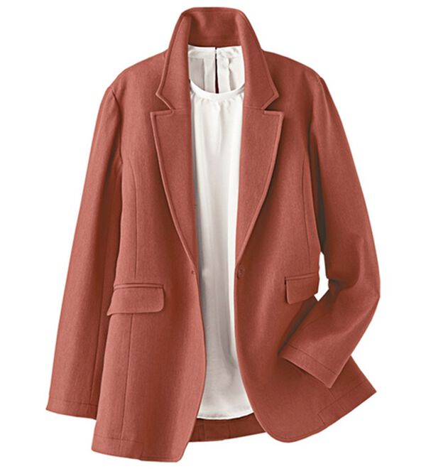 BELLUNA（ベルーナ）の「カジュアルコーデを格上げ！ウール調テーラードジャケット　レギュラー丈（テーラードジャケット）」｜テラコッタ