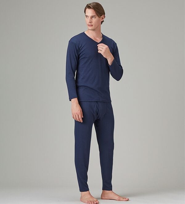 「【３色組】サーモケア（Ｒ）吸湿発熱綿混裏起毛インナー上下３色組（メンズ肌着・インナーウェア）」｜詳細画像