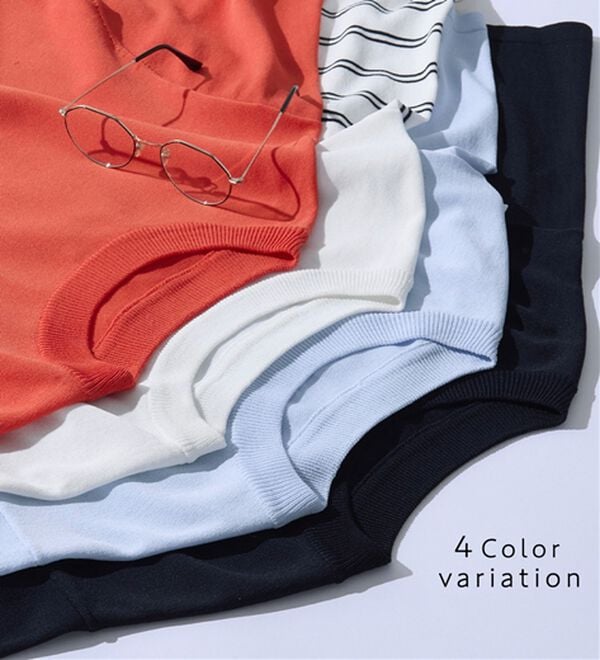 BELLUNA（ベルーナ）の「肌に張り付かない！シャリ冷や高見えニットＴ（ニット・セーター）」｜詳細画像