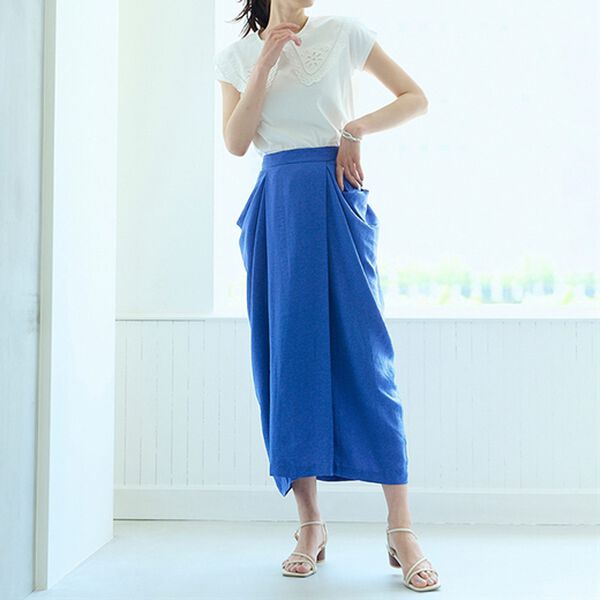 RANAN（ラナン）の「麻調素材ポケットデザインスカート（ロングスカート）」｜詳細画像