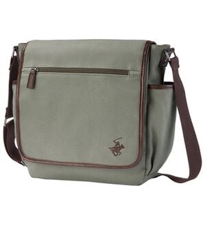 「＜ビバリーヒルズポロクラブ＞上質な帆布ショルダー（メンズショルダーバッグ）」｜カーキ