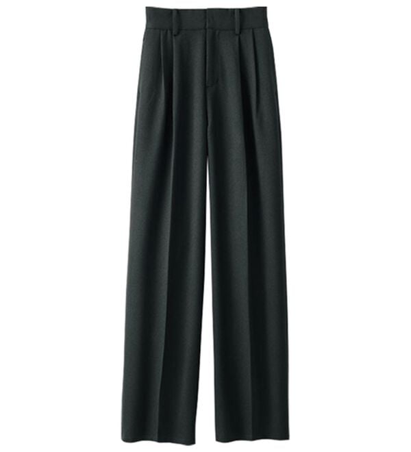 BELLUNA（ベルーナ）の「静電気防止加工！タックデザインワイドパンツ（ワイドパンツ・ガウチョ）」｜黒