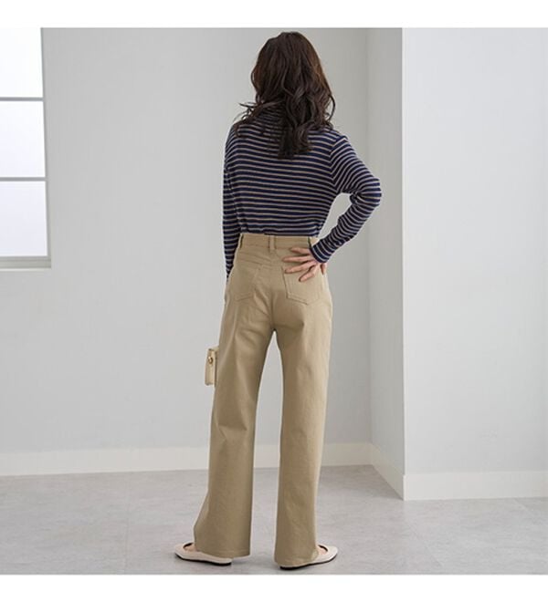 BELLUNA（ベルーナ）の「ぐんぐん伸びるカラーワイドデニム（ワイドパンツ・ガウチョ）」｜詳細画像