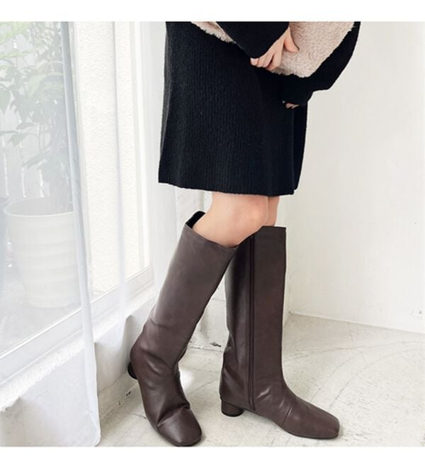 GeeRA（ジーラ）の「ボートネックミニ丈ニットワンピース（ニットワンピース）」｜詳細画像