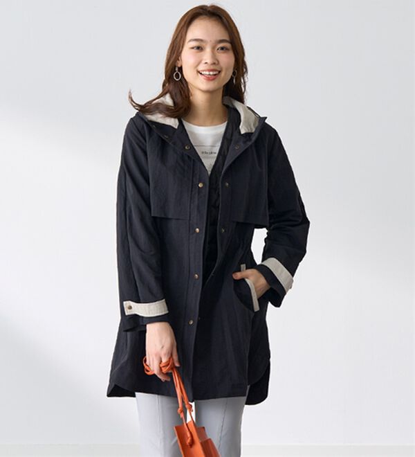 BELLUNA（ベルーナ）の「おしゃれの主役！蓄熱中わたベスト付配色コート（ハーフコート）」｜詳細画像