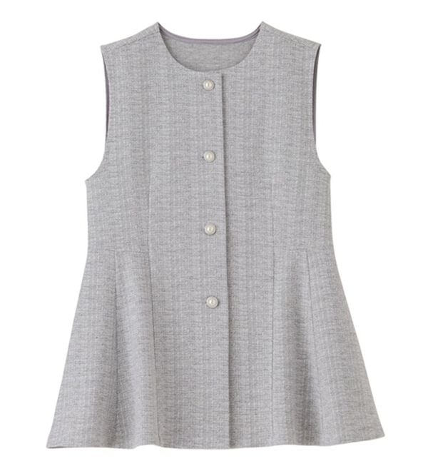 GeeRA（ジーラ）の「【２点セット】ニットツイードジレベストセットアップスーツ（パンツスーツ）」｜詳細画像