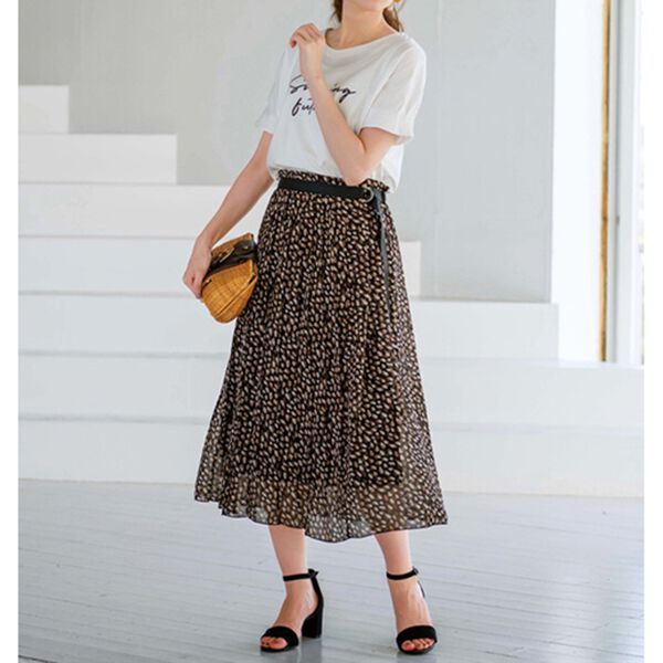 ベルトデザインプリーツ切替スカート - ベルーナ【公式】 