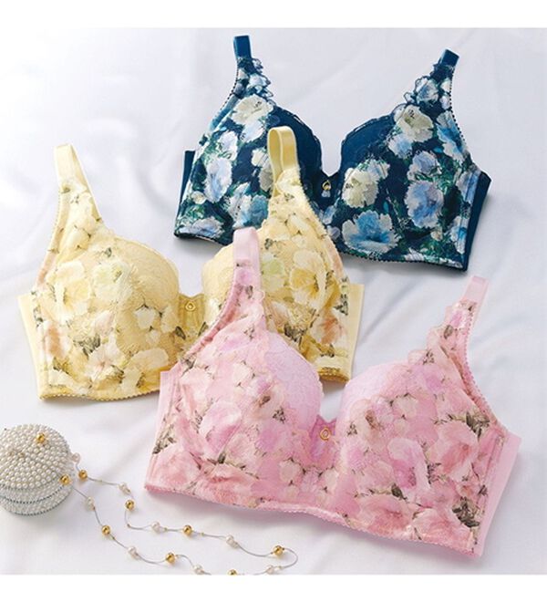 「【３色組】贅沢きれい色レースブラ・ガードル（ブラジャー）」｜詳細画像