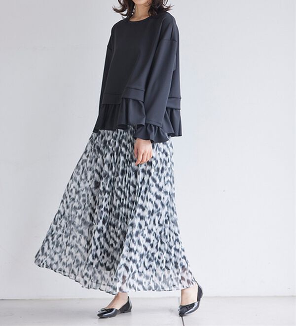 RANAN（ラナン）の「＜ＨＳ＞重ね着風配色フリルプルオーバー（カットソー）」｜詳細画像