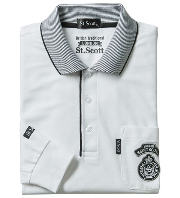 「＜Ｂｅ　ＣＨＡＮＣＥ＞着心地快適　ブランドデザインポロシャツ（メンズポロシャツ）」｜ホワイト