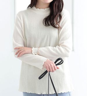 BELLUNA（ベルーナ）の「ジャカード素材ハイネックプルオーバー（カットソー）」｜詳細画像