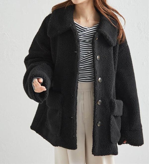 RANAN（ラナン）の「ステンカラーボアコート（ハーフコート）」｜詳細画像