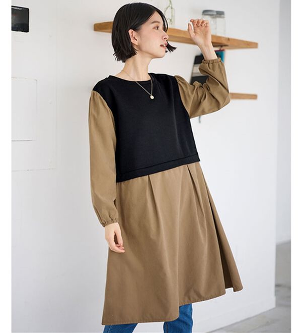 Viola e Viola（ヴィオラ エ ヴィオラ）の「時短コーデ楽ちんドッキングワンピース（ドッキングワンピース）」｜詳細画像