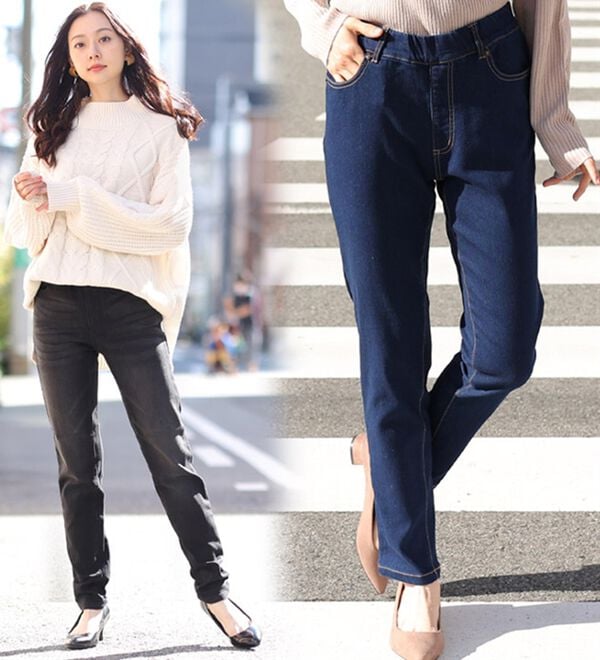 A HAPPY MARILYN（アハッピーマリリン）の「【Ｍ～８Ｌ】魔法の美ライン裏起毛デニムパンツ（スリム・スキニーパンツ）」｜詳細画像