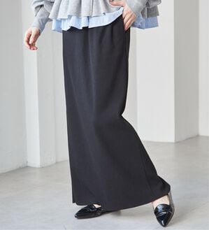 RANAN（ラナン）の「セルフカットリブロングナロースカート（ロングスカート）」｜ブラック