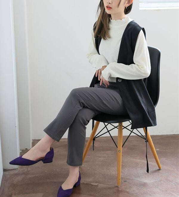 A HAPPY MARILYN（アハッピーマリリン）の「【Ｍ～８Ｌ】【選べる丈】のび～る ストレッチ ツイル 魔法の 美脚レギンスパンツ（スリム・スキニーパンツ）」｜詳細画像