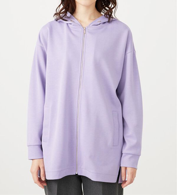 BELLUNA（ベルーナ）の「フードデザインとろみ素材ジップアップパーカー（パーカー）」｜詳細画像