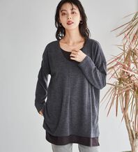 RANAN（ラナン）の「レイヤード風ニットソーチュニック（チュニック）」