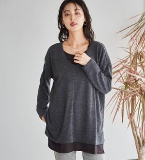 RANAN（ラナン）の「レイヤード風ニットソーチュニック（チュニック）」｜詳細画像