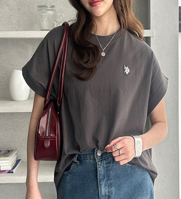 GeeRA（ジーラ）の「【新色追加】【ＵＳ．ＰＯＬＯ．ＡＳＳＮ】綿100％フレンチスリーブＴシャツ（Tシャツ）」｜詳細画像