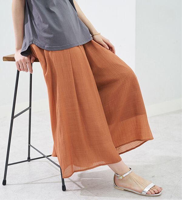 BELLUNA（ベルーナ）の「スカート見えシアーワイドスカーチョ（フルレングスパンツ）」｜詳細画像