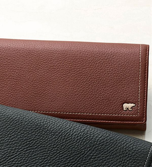 「＜ゴールデンベア＞卓越した手触りディアスキン長財布（メンズ財布・パスケース）」｜ブラウン