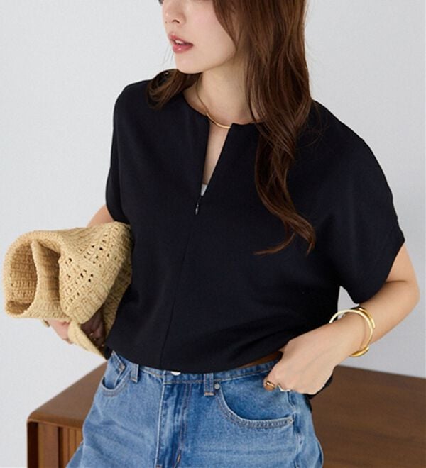 alotta（アロッタ）の「ジップ使いドルマンブラウス（ブラウス）」｜詳細画像