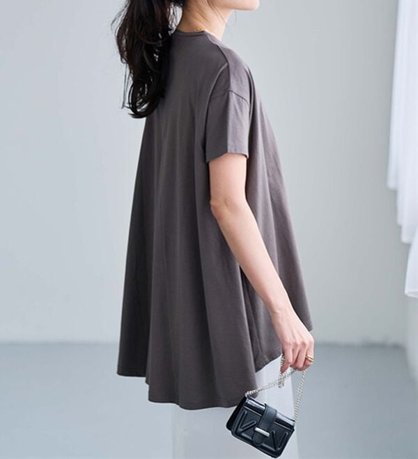 RANAN（ラナン）の「＜ＢＣ＞綿１００％ひんやりフレアーシルエットチュニック（カットソー）」｜詳細画像