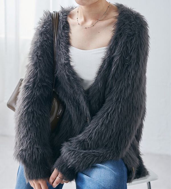 RANAN（ラナン）の「ロングフェザーシャギーオーバーカーデ（ニットカーディガン）」｜詳細画像