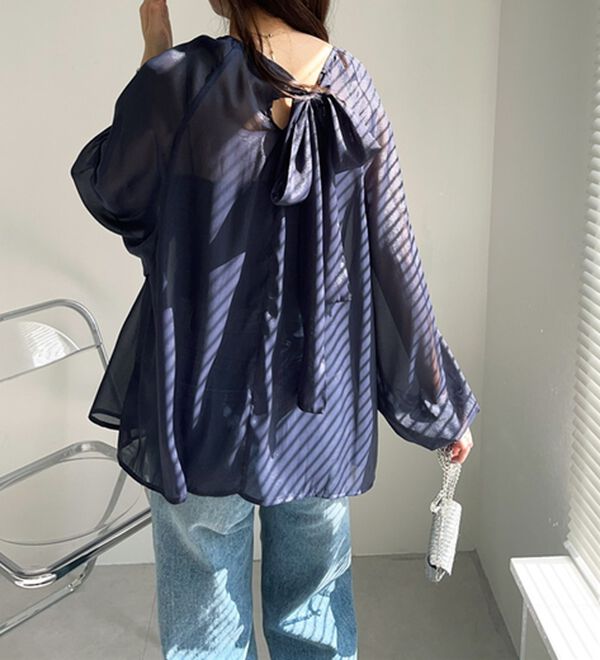 GeeRA（ジーラ）の「バックリボンシアーブラウス（ブラウス）」｜詳細画像