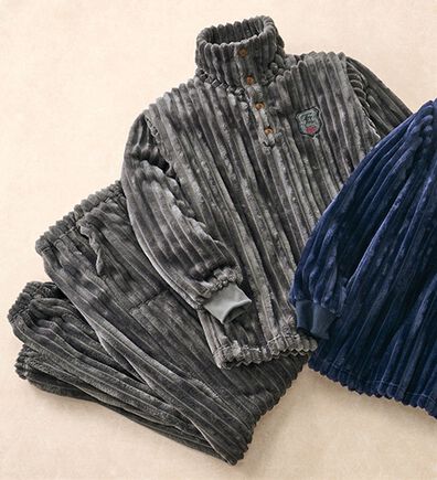 「＜エドウイン＞ストライプベロアセットアップスーツ（メンズルームウェア）」