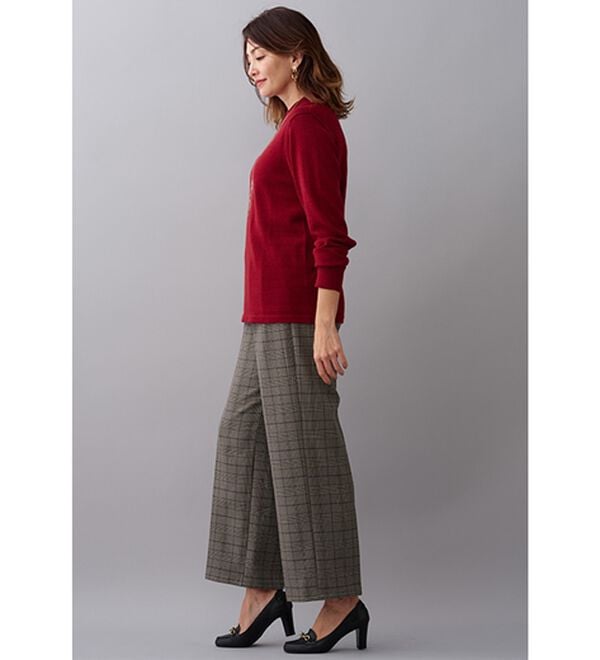 BELLUNA（ベルーナ）の「静電気防止加工！タックデザインワイドパンツ（ワイドパンツ・ガウチョ）」｜詳細画像