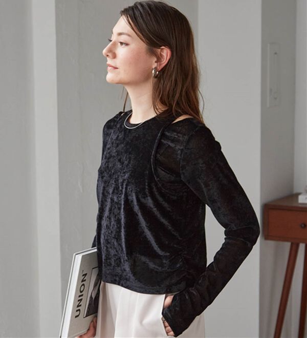 RANAN（ラナン）の「２ＷＡＹレイヤードシアーベロアトップス（カットソー）」｜詳細画像