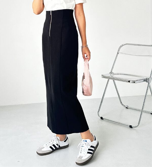 GeeRA（ジーラ）の「ＯＮ／ＯＦＦ使える！フロントファスナースカート（ロングスカート）」｜詳細画像