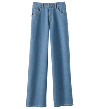 BELLUNA（ベルーナ）の「ぐんと伸びる裏起毛デニムパンツ　ワイド（ワイドパンツ・ガウチョ）」