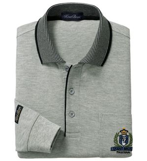 「新デザイン長袖ブランドポロシャツ（メンズポロシャツ）」｜杢グレー