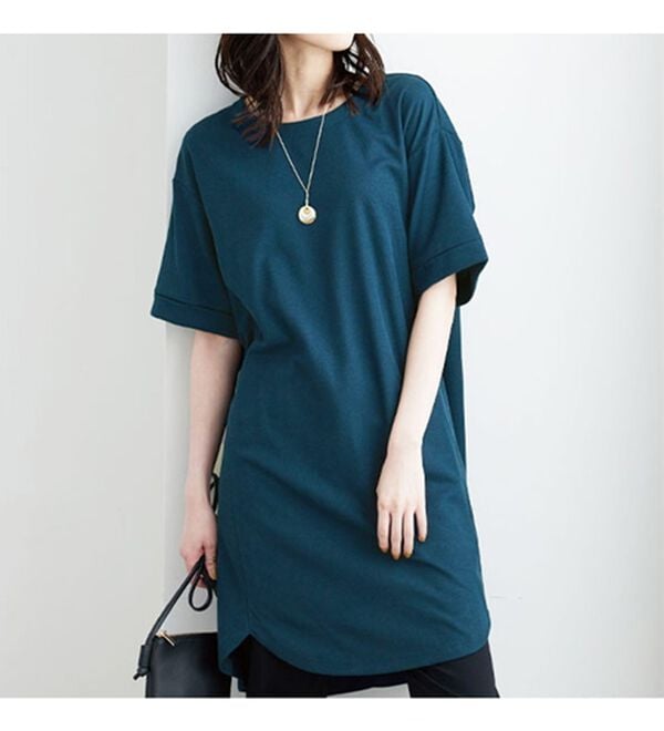 BELLUNA（ベルーナ）の「かのこ素材裾ラウンドチュニックワンピース（チュニックワンピース）」｜詳細画像