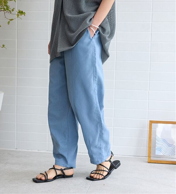 BELLUNA（ベルーナ）の「レーヨン麻入りゆったりワイドパンツ（フルレングスパンツ）」｜詳細画像