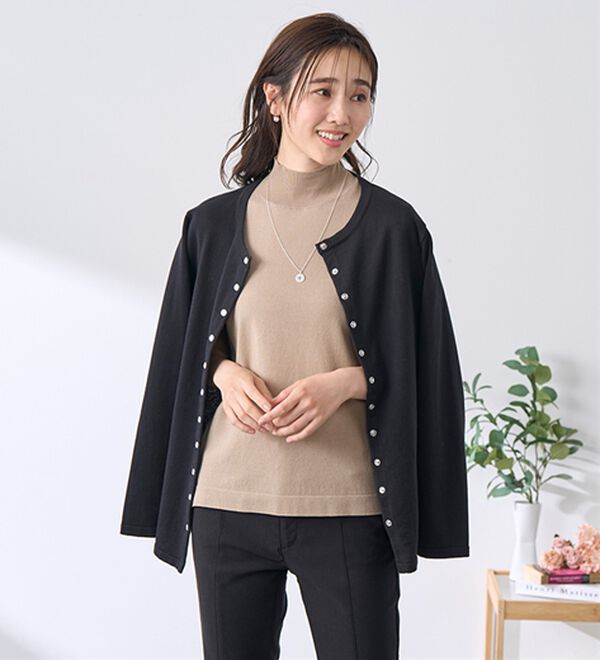 BELLUNA（ベルーナ）の「Ｔシャツが苦手な方に！ひんやり綿混ニットＴ【選べるデザイン】（ニット・セーター）」｜詳細画像