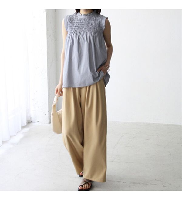 GeeRA（ジーラ）の「ストライプシャーリングブラウス（アンサンブル）」｜詳細画像