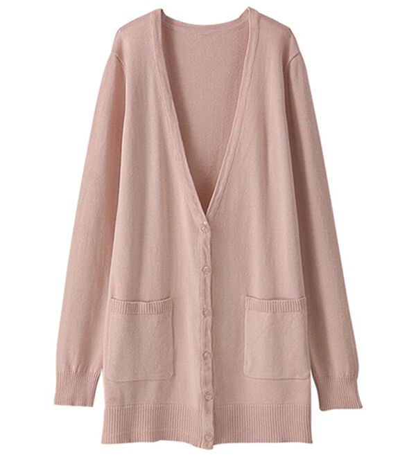 BELLUNA（ベルーナ）の「ヨレにくい！綿１００％ニットカーディガン（ニットカーディガン）」｜ローズピンク