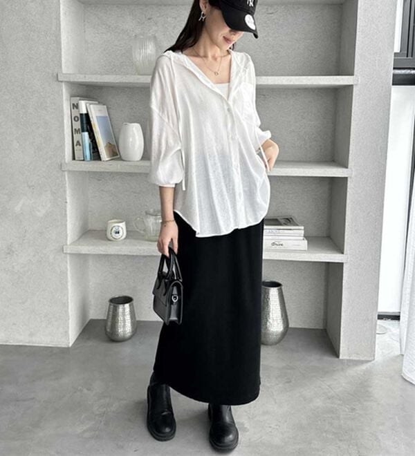 GeeRA（ジーラ）の「フード付きオーバーサイズシャツ（シャツ）」｜詳細画像