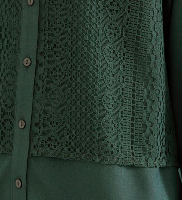 BELLUNA（ベルーナ）の「レース重ねシャツチュニック（チュニック）」｜詳細画像